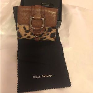 D&G Small Leather Leopard Print Wallet